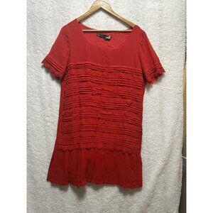 Love Moschino Red Ruffle Mini Dress Size 12 Party Minimalist Short Sleeve